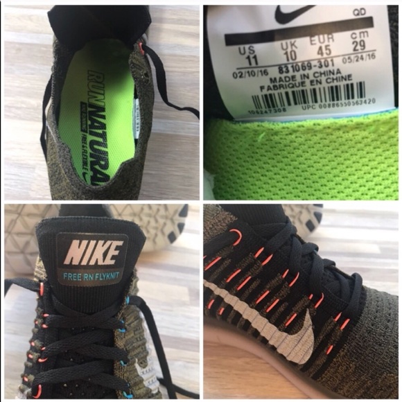 NWT Nike Free Rn Flyknit CRG Khaki М AUTHENTIC - Picture 7 of 7